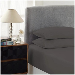 Royal Comfort 1500TC Cotton Rich Fitted sheet 3 PC Set Double-Stone