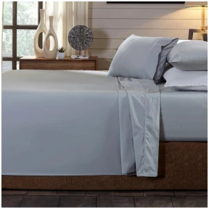 Royal Comfort - 250TC 100% Organic Cotton 4 Piece Sheet Set - King - Graphite