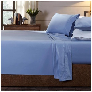 Royal Comfort - 250TC 100% Organic Cotton 4 Piece Sheet Set - Queen - Indigo