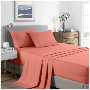 Royal Comfort Bamboo Cooling 2000TC Sheet Set - King-Peach