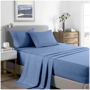 Royal Comfort Bamboo Cooling 2000TC Sheet Set - Single-Denim