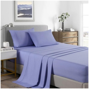 Royal Comfort Bamboo Cooling 2000TC Sheet Set - Single-Mid Blue