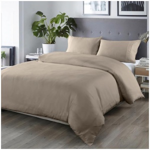 Royal Comfort Blended Bamboo Quilt Cover Sets -Warm Grey-Queen