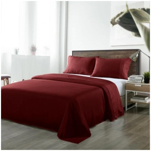 Royal Comfort Blended Bamboo Sheet Set Malaga Wine - King