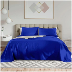 Royal Comfort Kensington 1200TC 100% Cotton Stripe Bed Sheet Set - Double Bed, Indigo
