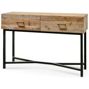 Royce 1.2m Reclaimed Pine Console Table - Black Base by Interior Secrets - AfterPay Available
