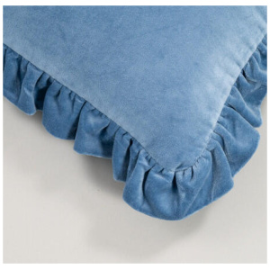 Ruffle Cushion - 100% Cotton, Blue - Canningvale
