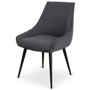 Ruwan Fabric Dining Chair - Charcoal by Interior Secrets - AfterPay Available