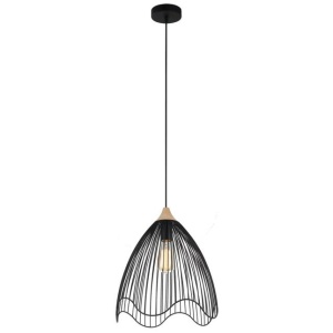 SPIAGGIA Pendant Lamp Light Interior ES Black Wire Cone with Wavy Edge OD400mm