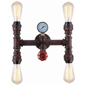 STEAM Wall Light Interior Surface Mounted ESx4 H Pipe Aged Iron