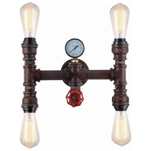 STEAM Wall Light Interior Surface Mounted ESx4 H Pipe Aged Iron