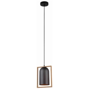 SWING Pendant Lamp Light Interior ES Matte Black Oblong with Wood Frame OD230mm
