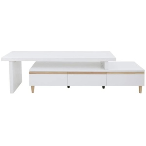Sabrina Extendable TV Stand Cabinet Entertainment Unit - White
