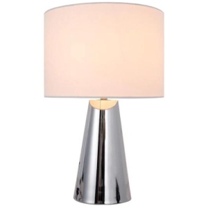 Salina Touch Modern Elegant Table Lamp Desk Light - Chrome & White