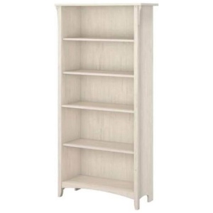 Salinas Stockton 5 Shelf Bookcase Display Storage Cabinet - Antique White
