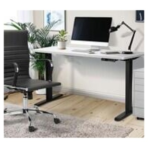 Sancho 140Cm Black & Electric Standing Desk White