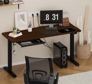 Sancho 160Cm Black Walnut Electric Standing Desk Black