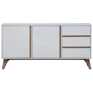 Sanford Buffet Unit Sideboard Storage Cabient W/ 2-Doors 3-Drawers - White/Oak