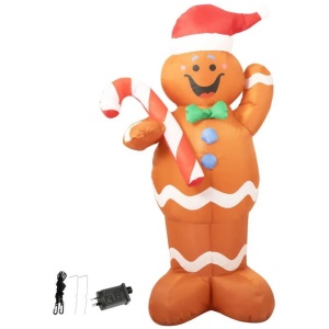 Santaco Christmas Inflatable Gingerbread Man 1.5M Xmas Decor LED Lights Outdoor