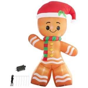 Santaco Christmas Inflatable Gingerbread Man 2.4M Xmas Decor LED Lights Outdoor