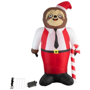 Santaco Christmas Inflatable Sloth 1.8M Xmas Party Decoration LED Lights Outdoor