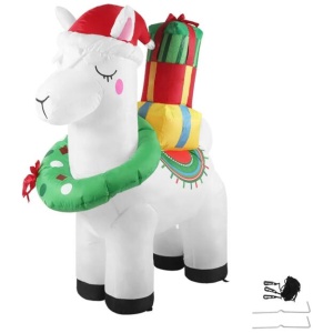 Santaco Inflatable Christmas Decor Christmas Llama 1.5M LED Lights Xmas Party