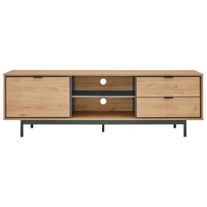Santos Lowline Entertainment Unit TV Stand Storage Cabinet 180cm - Oak