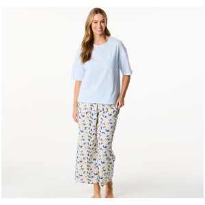 Sash & Rose Women's Jersey 3/4 Pant and Tee Pyjama Set
