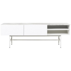 Scarlett Faux Marble Look TV Stand Entertainment Unit 160cm - White