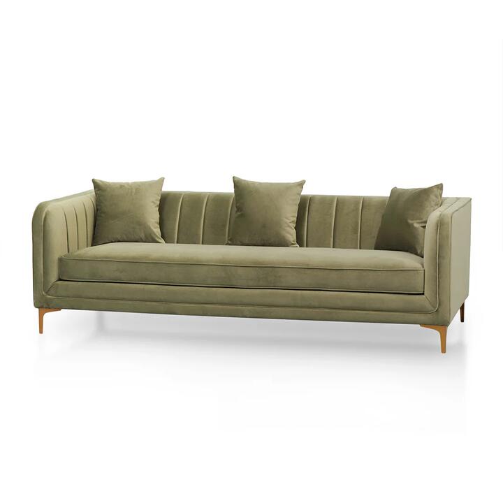 Scott 3 Seater Fabric Sofa - Elegant Sage by Interior Secrets - AfterPay Available