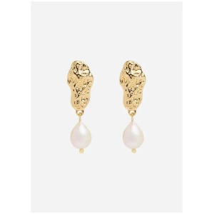 Sculpted Pearl Drop Earring