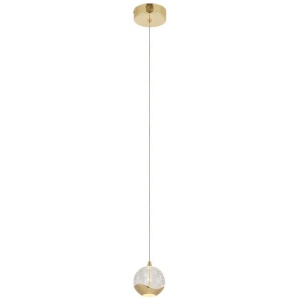 Segovia Modern Pendant Hanging Lamp Light Glass Stainless Steel Zinc Alloy Metal Gold Clear Gloss