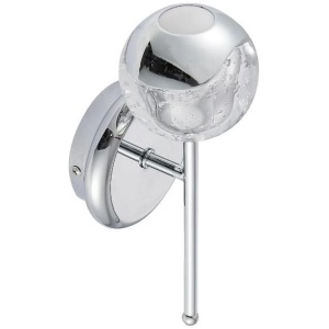 Segovia Modern Wall Lamp Light Glass Stainless Steel Zinc Alloy Metal Chrome Clear Gloss