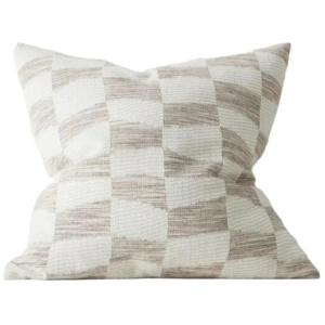 Senso 50cm Woven Cotton Blend Check Cushion by Interior Secrets - AfterPay Available
