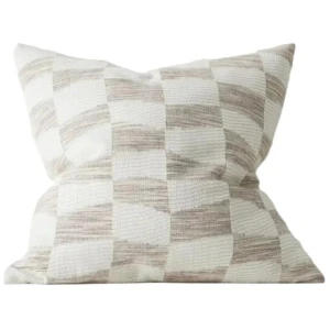 Senso 50cm Woven Cotton Blend Check Cushion by Interior Secrets - AfterPay Available