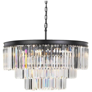 Serene Modern Pendant Hanging Lamp Light Metal Crystal Clear Black
