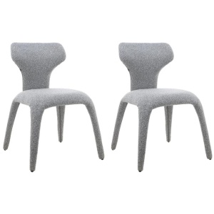 Set Of 2 Anders Boucle Fabric Kitchen Dining Chair Grey