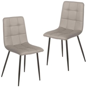 Set Of 2 Cristo Modern Ultrasuede Fabric Kitchen Dining Chair - Charcoal
