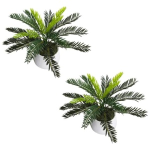 Set Of 2 Cycas Artificial Fake Plant Decorative 35cm In Pot