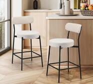 Set Of 2 Ganaden Bar Stools Black/ Neutral 2 Seater