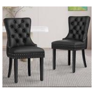 Set Of 2 Loko Dining Chairs Black