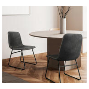 Set Of 2 Moore Dining Chairs Black