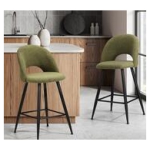 Set Of 2 Renoa Bar Stools Green