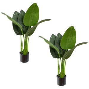 Set Of 2 Traveller Palm 80cm Artificial Faux Plant Decorative Green