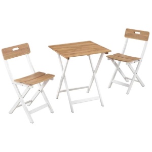 Set Of 3 Bistro Patio Outdoor Furniture Chairs Table Set