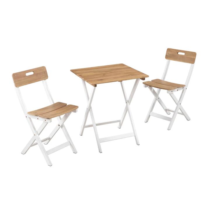 Set Of 3 Bistro Patio Outdoor Furniture Chairs Table Set