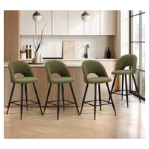 Set Of 4 Renoa Bar Stools Green
