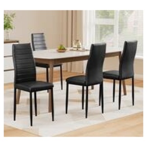 Set Of 4 Turo Dining Chair Black