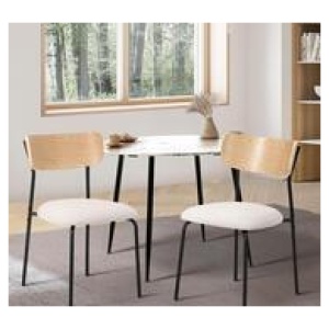 Set Of 4 Ynah Dining Chairs /Beige Neutral 4 Seater