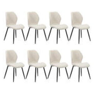 Set Of 8 Aize Dining Chairs White 8 Seater